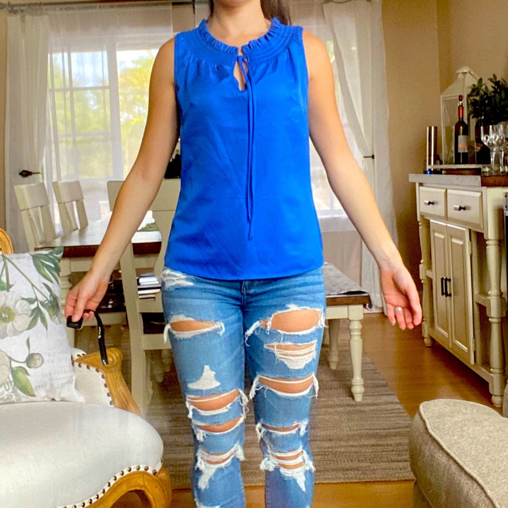 PXXS banana republic silky blue top